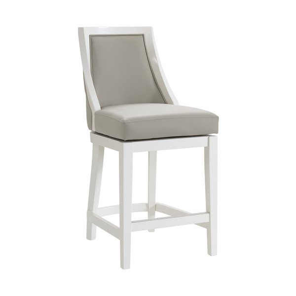 Alaterre Furniture Ellie Counter Height Stool with Back, White, 2PK ANEL01PDCR2